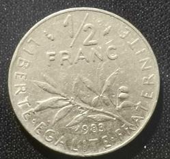 FRANSA 1983  YARIM FRANK