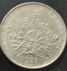 FRANSA 1973   5 FRANK