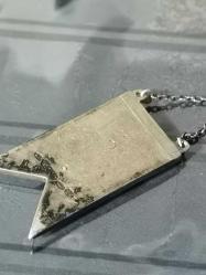 gümüş mineli denizcilik rozeti çapa kısmı geçme altın 26X14mm