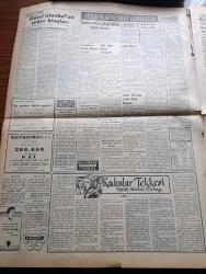 Vatan Gazetesi - 26 Nisan 1953 - Yeni Sovyet Siyasetinin Tahlili Yazan Ahmet Emin Yalman Köşe Yazısı - Pravda Gazetesi Başkan Eisenhower'e Cevap Verdi -  Çalışma Bakanı Hayrettin Erkmen Grev Her şeyi Halletmez Diyor - Kore'de Bugün 8 Türk Esiri İade Edilecek - Kıbrıs Hakkında Devam Eden Tahrikler - Kadınlar Birliği Kongresinde Gürültü - Lord Salisbury'nin 56 Yıl Evvelki Mühim Bir Sözü - Kadınlar Tekkesi Yazan Refik Halid Karay Yazı Dizisi - Güzel İstanbul'un Çirkin Binaları - İstanbul Belediye Sarayı Projesi Seçildi - Orta Doğu'ya Sokulan Uyuşturucu Maddeler - İstanbul Bankası Kuruldu - İtalya Macaristan Maçı 17 Mayıs'ta Yapılacak - Cemiyet Hayatı - Afrika Yollarından Mısır Yazan Tunç Yalman Yazı Dizisi - Arı Unları - Deutz Motörleri - Derman Ağrı Kesici - Squibb İlaclsri- Jawa Motosikletleri - Yunan Vima Gazetesine Göre Patrikhane Seçimlerine Müdahale Edilmiş - Hollywood Artistlerinden June Haber Manastırda - Milli Eğitim Bakanı Rıfkı Salim Burçak İstanbul'da - Savarona Takımı