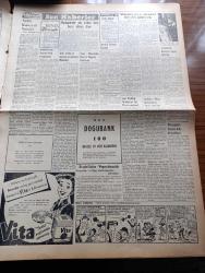 Vatan Gazetesi - 26 Nisan 1953 - Yeni Sovyet Siyasetinin Tahlili Yazan Ahmet Emin Yalman Köşe Yazısı - Pravda Gazetesi Başkan Eisenhower'e Cevap Verdi -  Çalışma Bakanı Hayrettin Erkmen Grev Her şeyi Halletmez Diyor - Kore'de Bugün 8 Türk Esiri İade Edilecek - Kıbrıs Hakkında Devam Eden Tahrikler - Kadınlar Birliği Kongresinde Gürültü - Lord Salisbury'nin 56 Yıl Evvelki Mühim Bir Sözü - Kadınlar Tekkesi Yazan Refik Halid Karay Yazı Dizisi - Güzel İstanbul'un Çirkin Binaları - İstanbul Belediye Sarayı Projesi Seçildi - Orta Doğu'ya Sokulan Uyuşturucu Maddeler - İstanbul Bankası Kuruldu - İtalya Macaristan Maçı 17 Mayıs'ta Yapılacak - Cemiyet Hayatı - Afrika Yollarından Mısır Yazan Tunç Yalman Yazı Dizisi - Arı Unları - Deutz Motörleri - Derman Ağrı Kesici - Squibb İlaclsri- Jawa Motosikletleri - Yunan Vima Gazetesine Göre Patrikhane Seçimlerine Müdahale Edilmiş - Hollywood Artistlerinden June Haber Manastırda - Milli Eğitim Bakanı Rıfkı Salim Burçak İstanbul'da - Savarona Takımı