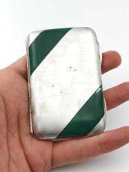 Antika Koleksiyonluk Yeşil Mineli Gümüş Tabaka