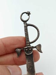 Antika Koleksiyonluk Kılıç Şeklinde Gümüş Zarf Açacağı