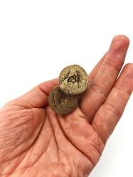 Antika Koleksiyonluk Antik Mısır Figürlü Pirinç Çift Dikilitaş