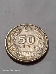 TÜRKİYE CUMHURİYETİ 50 LİRA 1987  ÇÇT ( AYYILDIZ ÇERÇEVEYE YAKİN GÖZ YAŞI ERÖRLÜ)