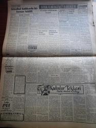 Vatan Gazetesi - 29 Nisan 1953 - Kaynayan Kazan Yazan Ahmet Emin Yalman Köşe Yazısı - Darüşşafaka'nın Kongresi Toplandı - Demokrat Parti Grubunda 2 Bakan İçin Tahkikat İstendi - Başbakan Adnan Menderes Irak Seyahatini Tehir Etti - Molotof Beş Büyüklerin Toplanmasını İstedi - Dumlupınar Denizaltısına Çarparak Batmasına Sebep Olan Naboland'ın Kaptanı Loretson'un Duruşması Bugün Başlıyor - Yunanistan'da Türk Arazisine El Konuyor - Vima Diğer Yunan Gazetelerine Nasihat Ediyor - Kadınlar Tekkesi Yazan Refik Halid Karay Yazı Dizisi - İstanbul Hakkında Bir Kanun Teklifi - Trakya'da Bir Çimento Fabrikası Kuruluyor - Kızılay'ın Beyoğlu Şubesinin Fesih Sebepleri - Ahmet Emin Yalman'a Suikastle İlgili Olarak Pötürge'de Bir Şahıs Yakalandı - Bayer Tonik - Filiz Naylon Çorapları - Hoş Memo Karikatür - Orta Oyunu Temsilleri Hazırlanıyor - Altemur Kılıç İran'dan Geliyor Yazı Dizisi - Afrika Yollarından Mısır Yazan Tunç Yalman Yazı Dizisi - Soprano Ketty Çürükoğlu - Güreş Federasyonu Reisi Vehbi Emre