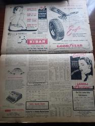 Vatan Gazetesi - 29 Nisan 1953 - Kaynayan Kazan Yazan Ahmet Emin Yalman Köşe Yazısı - Darüşşafaka'nın Kongresi Toplandı - Demokrat Parti Grubunda 2 Bakan İçin Tahkikat İstendi - Başbakan Adnan Menderes Irak Seyahatini Tehir Etti - Molotof Beş Büyüklerin Toplanmasını İstedi - Dumlupınar Denizaltısına Çarparak Batmasına Sebep Olan Naboland'ın Kaptanı Loretson'un Duruşması Bugün Başlıyor - Yunanistan'da Türk Arazisine El Konuyor - Vima Diğer Yunan Gazetelerine Nasihat Ediyor - Kadınlar Tekkesi Yazan Refik Halid Karay Yazı Dizisi - İstanbul Hakkında Bir Kanun Teklifi - Trakya'da Bir Çimento Fabrikası Kuruluyor - Kızılay'ın Beyoğlu Şubesinin Fesih Sebepleri - Ahmet Emin Yalman'a Suikastle İlgili Olarak Pötürge'de Bir Şahıs Yakalandı - Bayer Tonik - Filiz Naylon Çorapları - Hoş Memo Karikatür - Orta Oyunu Temsilleri Hazırlanıyor - Altemur Kılıç İran'dan Geliyor Yazı Dizisi - Afrika Yollarından Mısır Yazan Tunç Yalman Yazı Dizisi - Soprano Ketty Çürükoğlu - Güreş Federasyonu Reisi Vehbi Emre