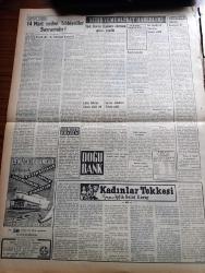 Vatan Gazetesi - 14 Mart 1953 - Paris'e Yolculuk Yazan Ahmet Emin Yalman Köşe Yazısı - Türk Fransız Devletleri Arasında Sıkı İşbirliğinin Temeli Atılmıştır - Başbakan Adnan Menderes Elysee Sarayında Fransa Cumhurbaşkanı Vincent Auriol İle Görüşürken - Neriman Eski Mısır Kralı Faruk'la Cehennem Hayatı Yaşıyordum Dedi - Şehir Ortasında Yapılan Gangsterlik Denizcilik Bankasının Mutemedi Soyuldu - Bir Çek Uçağı Batıya Geçti - İzmir Pamuk Kongresi Sona Erdi - 14 Mart Neden Tıbbiyeliler Bayramıdır - Kadınlar Tekkesi Yazan Refik Halid Karay Yazı Dizisi - Türk Devrim Ocakları Avrupa Günü Yapıldı - Onbir Mau Mau İdam Edildi - Uzakdoğu'dan Hakikatler Ve Masallar Yazan Altemur Kılıç Yazı Dizisi - Meksika Yazan Leyla Kara Yazı Dizisi - Dinlediklerimiz Celal İnce - Radyo Amatörlüğü - Türkiye'de Yerleşen Batı Trakyalıların Mülkleri - Krem Pertev - Velox Süt Makineleri - Gripin - Necipbey Kremleri - İstanbul Ankara İzmir Radyosu Programı - Derman Ağrı Kesici