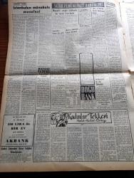 Vatan Gazetesi - 3  Nisan 1953 - Zararlı Bir Teşebbüs Yazan Ahmet Emin Yalman Köşe Yazısı - Kore'de Esirlerin Durumu Pazartesi Görüşülecek - Kızıl Çin Başbakanı Çu En Lai - Profesör Hamit Nafiz Pamir'in Zelzeleye Dair Konferansı - Türk Alman Ticaret Görüşmeleri Kesildi - Türkiye Lüksemburg'u Dün 3 0 Mağlup Etti - Eskişehir'de Şeyh Akif'in Duruşması - NATO'dan 25 Milyon Liralık Sipariş Aldık - Milliyetçiler Derneği Davasında Mahkeme Hakimi Red Talebini Reddetti - Kadınlar Tekkesi Yazan Refik Halid Karay Yazı Dizisi - Fenerbahçe Vapuru Dün Geldi - Büyük Sanatkar Hazım'ın Ölümünün 9. Yıldönümü - Koyun Ve Kuzu Eti Fiyatları Arttı - Türkiye Suriye'yi Protesto Etti - Seyhan Ve Ceyhan Nehirleri Yükseldi - Profesör Burhanettin Berker'in Cenazesi Dün Kaldırıldı- Yugoslavya Son Harp Esirlerini De Serbest Bırakıyor - Mapusane Çeşmesi Yazan Mehmet Yanık Yazı Dizisi - Kremlin'in Yeni Hükümdarı Georgie Malenkov Yazan Albay İlya Molin Yazı Dizisi - Sinema Tenkidleri Yazan Atilla İlhan -Caniler Sokağı