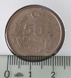 1986 BAKIR-NİKEL 50 LİRA ORİJİNAL 4VV2AA ÇİLALTI