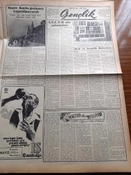 Vatan Gazetesi - 26 Mart 1953 - Ahmet Emin Yalman Köşe Yazısı - Bazı Yerlerde Yeni Zelzeler Oldu - Ana Kraliçe Mary Evvelki Gece Öldü - İnkılabının Dört Düşmanı Vardır- Trafik Kanunu Dün Görüşüldü - Milletlerarası Kalkınma Bankası Türkiye'ye Kredi Verecek - Mısır'da Cumhuriyetİ İlan Edecek - Türk Ocaklarının 41. Yıldönümü Kutlandı - Ben Bir Kahraman Değilim Yazan Willie Sutton Yazı Dizisi - Cerrahpaşa Hastanesi'nde Konser - Tekelin Geçen Yıl Hasılatı 235 Milyon Lira - Hoş Memo Karikatür - Tariş'in 50 Milyon Liralık Açığı İçin Hükümet Kredi Açacak - Stalin'den Sonra Peykler Ne Olacak Yazan George W. Herald Yazı Dizisi - Meksika Yazan Leyla Kara Yazı Dizisi - Monte Carlo Gazinosu Kapatılmayacak - Macera Bu Akşam Başlıyor Yazan Robert Collard Yazı Dizisi - Büyük Türk Postacısı Agah Efendi - İktisat Ve Piyasa - Ha La Peynir Mayaları - Radyolin - Arı Bisküvileri - Sana Nebati Margarin - General Electric - Fransa Genel İşçiler Konfederasyonu Başkanı Aranıyor - Hind Ordusu