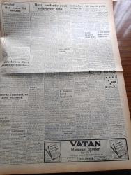 Vatan Gazetesi - 26 Mart 1953 - Ahmet Emin Yalman Köşe Yazısı - Bazı Yerlerde Yeni Zelzeler Oldu - Ana Kraliçe Mary Evvelki Gece Öldü - İnkılabının Dört Düşmanı Vardır- Trafik Kanunu Dün Görüşüldü - Milletlerarası Kalkınma Bankası Türkiye'ye Kredi Verecek - Mısır'da Cumhuriyetİ İlan Edecek - Türk Ocaklarının 41. Yıldönümü Kutlandı - Ben Bir Kahraman Değilim Yazan Willie Sutton Yazı Dizisi - Cerrahpaşa Hastanesi'nde Konser - Tekelin Geçen Yıl Hasılatı 235 Milyon Lira - Hoş Memo Karikatür - Tariş'in 50 Milyon Liralık Açığı İçin Hükümet Kredi Açacak - Stalin'den Sonra Peykler Ne Olacak Yazan George W. Herald Yazı Dizisi - Meksika Yazan Leyla Kara Yazı Dizisi - Monte Carlo Gazinosu Kapatılmayacak - Macera Bu Akşam Başlıyor Yazan Robert Collard Yazı Dizisi - Büyük Türk Postacısı Agah Efendi - İktisat Ve Piyasa - Ha La Peynir Mayaları - Radyolin - Arı Bisküvileri - Sana Nebati Margarin - General Electric - Fransa Genel İşçiler Konfederasyonu Başkanı Aranıyor - Hind Ordusu