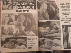 Pazar Süper Gazete Haftalık Aktüalite Sinema Tiyatro Müzik ve Magazin Dergisi - Sayı:42 - Sabahan - Ursula Andress - Müge Güler son şansını kullanıyor - Tülin Tan filmleri bıraktı dinleniyor - Nalan Çöl şansını kullanamadı - Çıplaklar Savaşıyor - Zerrin Egeliler tehlike de - Dilber Ay meydan okuyor - Zerrin Doğan sessiz ve derinden gidiyor - Meral Deniz azimli - Bırak onu çıplak yaşasın - Seks ve Ölüm başlıyor çizgi romanı - Ünlü Yıldız Edvige Fenech'in emsalsiz foto romanı - Kocam ve Günahlarım çılgın leydi - Plak Dünyasından Yerli 45'likler - Yabancı 45'likler - Çılgın At'ın crazy horse çılgın güzelleri - Biraz Seks Biraz Mizah - İnek Şaban Çizgi Romanı - Seks Doktoru - Yıldız Falınız - Seks Bir Sanattır fotoğraf ve haberi - Tam Takım Dergi