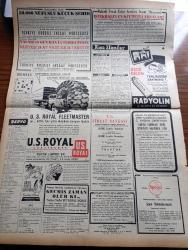 Vatan Gazetesi - 9 Ekim 1954 - Adnan Menderes Bugün Geliyor - Türk Alman Görüşmeleri Müsbet Olarak Neticelendi - Rodos Müftüsü Şeyh Süleyman Kaşlıoğlu Yunan İdaresiyle Anlaştı - Irak Başvekili Nuri Sait Paşa Bugün Geliyor - Kiracılar Derneği Şubeler Açıyor - Stefanopulos Kıbrıs İçin Sabır İstiyor - NATO Kuvvetleri Başkumandan Muavini Feld Mareşal Montgomery Mütecavizi Atom'la Yeneceğiz Dedi - Marilyn Monroe Hem Ağlıyor Hem Komedi Çeviriyor - Bu Toprak Uyanacaktır Yazan Muzaffer Buyrukçu Yazı Dizisi - Dünya Demiryolları Büyük Bir İnkılaba Sahne Oluyor - Hoş Memo Karikatür - İki Sığırın İsmi Mahkeme Kararıyla Değiştirildi - Giresun Limanının Temeli Atıldı - 1960 Olimpiyatlarına Talip Olacak Şehir Aranıyor - Ayşegül Sarıca'nın Resitali - Kleopatra Yazan Emil Ludwig Yazı Dizisi - Okuyucu Fikir Ve Şikayetleri Dinleyen Ve Derleyen Ahmet Refik Noyan - Seyirciyi Dehşetten Şaşırtan Yeni Bir Film Çeşidi - Fenerbahçe Dünkü Basketbol Maçında Mağlup Oldu - Milli Takım  Galatasaray'la Maç Yapacak