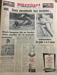HÜRRİYET GAZETESİ 13 HAZİRAN 1965 YIL :18 SAYI :6148--Samsun da Demirel ve Bilgiç Hizipleri Birbirini Suçladı ---Mezarda çıkardıkları cesedin kafasını kesip  yağmur duasına çıktılar ----Zararlı faaliyetleri inceleyen  bakanlar milli emniyetten  bilgi istedi ---Cinnet getiren Yunan askeri Türk olan 3 kişiyi öldürdü ---Bir masada iki müdür ---Öz annelerini bulmak için yola  düştüler ----Yaz seminerine beş bin ilkokul  öğretmeni katılıyor ---Bulgar Başvekili İstifaya Zorlanıyor ---Altın yumurtlayan tavuk 11 yaşına girdi ---Deniz banyosu için en faydalı olan saatler 10-12 arasıdır ---Fenerbahçe -Beşiktaş ---Fenerbahçe Stadı nın yeniden inşası için çalışma devam ediyor ---Galatasaray  berabere  : 1-1---Başpehlivanlık çekişmeli geçecek ---Yunanistan 3. Ordusunda Sabotaj Olayı ---Çin Basını dün MAO nun yeni bir resmini yayınladı ---