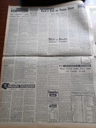 Vatan Gazetesi - 10 Nisan 1957 - İngiliz Cevabi Notası Türkiye'ye Verildi - Kasım Gülek'in Duruşması Gizli Yapıldı - Robert Kolejde Yapılan Toplantıda Batılılaşmak Mevzuu Dört İlim Adamı Arasında Konuşuldu - Cumhurbaşkanı Celal Bayar'a Hakaret Etmekle Suçlanan Berbat Süleyman Lakaplı Süleyman Gönül Zabıtları İnkar Etti - Sinema Artisti Elsa Martinelli 18 Ay Hapse Mahkum Oldu - Kırmızı Mihver Tatbikatı Cuma Günü Başlıyor - Çanakkale Türk'ün Kahramanlık Destanı Yazan Alan Moorehead Yazı Dizisi - Ahmet Mithat Efendi'nin Bir Romanı Musullu Süleyman Sadeleştiren Behçet Necatigil Yazı Dizisi - Rock'n Roll Ve Yunus Emre Yazan Ahmet Kutsi Tecer - Ramazan Köşesi - Cezayir'de Mikrop Harbi Başlamış - Kan Deryası Macar İhtilalinin Destanı Yazan Alan Moorehead Yazı Dizisi - 1001 Gece Masalları Hazırlayan Suat Taşer Yazı Dizisi - Batakhane İnsanları Yazan Adnan Veli Yazı Dizisi - Vidi Vidi Çizgi Roman Walter Lantz - Fenerbahçe Kasımpaşa Karşısında Gol Rekoru Kırabilecek Mi - Mithatpaşa Stadında Gece