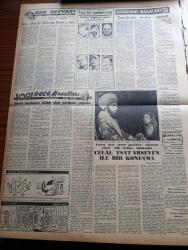 Vatan Gazetesi - 25 Mart 1957 - CHP Meclisi İsmet İnönü'nün Son Politikasını İttifakla Tasvip Etti - Türkiye Ürdün'de Define Arayacak - Cerrahpaşa'da Bir Lağım On Gündür Patlak - Türk Gazeteleri Irak'ta 75 Kuruşa Satılıyor - Yükçüler Kongresinde Dün Gürültü Ve Kavga Oldu - Migros'un Kahve Satışları -  Ahmet Mithat Efendi'nin Bir Romanı Musullu Süleyman Sadeleştiren Behçet Necatigil Yazı Dizisi - Son Yirmi Yılın Yirmi İlim Hadisesi - Elektronik Beyin - Yılın En Sevilen Artisti Gina Lollobrigida - 1001 Gece Masalları Hazırlayan Suat Taşer Yazı Dizisi - Kan Deryası Macar İhtilalinin Destanı Yazan Alan Moorehead Yazı Dizisi - Dünya Nelere Gülüyor Karikatür - Fenerbahçe Beşiktaş'ı 4 2  Yendi - Galatasaray Türkiye Voleybol Şampiyonu - Stiv Roper Çizen Saunder Ve Woggon - Bulgaristan Şampiyonu C.N.D.A. Takımı İzmir'de 6 0 Galip Geldi - Kurt Kapan Nero Çizen Rex Stout - Gazeteci Cef Cob Çizen Peter Hoffman - Fevzi Lütfi Karaosmanoğlu - Bermuda Görüşmelerine Ait Dün Bir Tebliğ Yayınladı