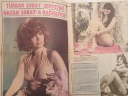 Pazar Haftalık Aktüalite Sinema Tiyatro Müzik ve Magazin Dergisi - 1976 Yılı - Sayı:1048 - Fatma Girik - Yeşim Yükselen - Kardeşlik Çağrısı - Ludmilla Zaitseva - Seyyal Taner hastaneye düştü - Cüneyt Arkın - Serçin Erdem - Atıf Kaptan - Türkan Gürses - Feri Cansel tüm sevgisini köpeğine verdi - Nesrin Nur Ankara'da bulundu - Pervin Par yeniden kızının babası Osman Türen'e döndü - Türkan Şoray servetini Nazan Şoray' bağışlıyor - Bir aşkın fotoromanı - Meral Zeren - Selami Şahin - Jimmy Baker - Semra Yıldız'ın Amerikalı eşi Jimmy aşkı uğruna Müslüman oldu - Emel Aydan Lozan'da üç aydır striptiz yapıyor - Evlilik suya düşer düşmez Pelin Ceylan dansözlüğe dönüş yaptı - Yıldıray Çınar - Hüseyin Peyda - Aliye Rona - Benim Başar - Hüseyin Peyda - Nurhan Nur - Romena Michelle fotoğraf ve haberi - Tam Takım Dergi