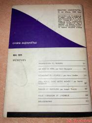 CROİRE AUJOURD'HUİ / MAİ 1973 / FRANSIZCA KİTAP (İNAN BUGÜN / MAYIS 1973) 257-320 SAYFA ARALIĞI