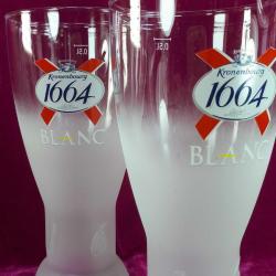 KRONENBOURG 1664 BLANC 0,5 L. BİR ÇİFT CAM BİRA BARDAĞI