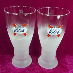KRONENBOURG 1664 BLANC 0,5 L. BİR ÇİFT CAM BİRA BARDAĞI
