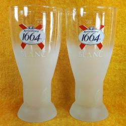 KRONENBOURG 1664 BLANC 0,5 L. BİR ÇİFT CAM BİRA BARDAĞI