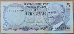 6.EMİSYON J87 SERİSİ BEŞ LİRA çİL( - )