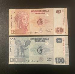 Afrika Kongo 50/100 Frank 2013/22 Set ÇİL