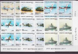 2017 Taşıtlar 4'lü Blok Mnh Lüks Tam Seri Pul