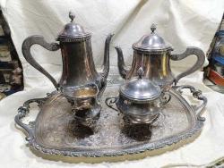 Antika - GÜMÜŞ KAPLAMA ÇAY SETİ - kitantik - kitaLog