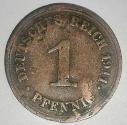 ALMANYA 1911 1 PFENNIG