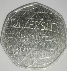 İNGİLTERE 2020   50 PENCE  HATIRA  British Diversity