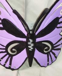 18318-ÇOK ŞAHANE METALDEN YAPILMA EL BOYAMA KELEBEK DUVAR MUMLUĞU