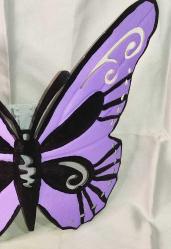 18318-ÇOK ŞAHANE METALDEN YAPILMA EL BOYAMA KELEBEK DUVAR MUMLUĞU