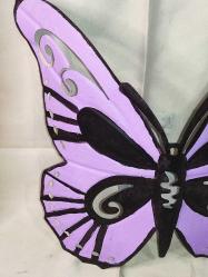 18318-ÇOK ŞAHANE METALDEN YAPILMA EL BOYAMA KELEBEK DUVAR MUMLUĞU