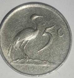 GÜNEY AFRİKA 1976 5 CENT  HATIRA  Jacobus Johannes Fouché'nin Başkanlığının Sonu