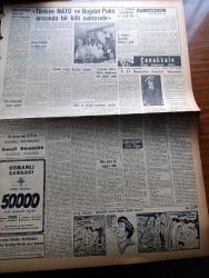 Vatan Gazetesi - 9 Mart 1957 - Ahmet Emin Yalman Köşe Yazısı - İsmet İnönü Gazetemize Beyanat Verdi - Ruslara Komünistler Bile İnanmıyor - Macarlara Bütün Dünya Kucağını Açtı - Suriye Milletvekili Abdül Hadibe Maharani Türkiye'ye İltica Etti - Kırşehir'in Macerası Yazan Erol Ülgen - Pearl Harbor Baskınının Anlatılmayan Tarafları Yazan Walter Lord Yazı Dizisi - Amerikalı Ermeni Koleksiyoncu Arcutter Kazancian İstanbul'da - Ahmet Mithat Efendi'nin Bir Romanı Musullu Süleyman Sadeleştiren Behçet Necatigil Yazı Dizisi - İlahi Komedya Ve Peer Gynt -  NATO Kuvvetleri Başkumandanı General Norstad Türkiye NATO Ve Bağdat Paktı Arasında Bir Kilit Noktasıdır - Irak Prensi Abdulillah Bugün Gidiyor - Çanakkale Türk'ün Kahramanlık Destanı Yazan Alan Moorehead Yazı Dizisi - Reşat Nuri Güntekin İçin Yazan Ruşen Eşref Ünaydın Yazı Dizisi - 1001 Gece Masalları Hazırlayan Suat Taşer Yazı Dizisi - Ev Kadın Moda - Burç Falı - Macar Ujpeşt Takımı Kafile Başkanı Sebes İzmir Futbolunu İlerlemiş Gördüm Dedi
