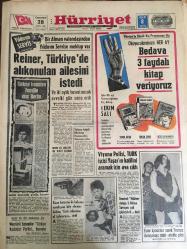 HÜRRİYET GAZETESİ 28 EYLÜL 1968 YIL :21 SAYI :7336--Reiner ,Türkiye de alıkonulan ailesini istedi ---Viyana Polisi ,Türk işçisi Yaşar ın katilini aramak için  ava çıktı ---Mersinli bayanlar Türkiye Kadınlar Partisi Kuruyor ----Demirel :Nükleer denge 3. Dünya Savaşını  çok güçleştirdi dedi ----Makineye bir uçtan fil sokuluyor diğer uçtan 7 ton yemek çıkıyor ---Lüleburgazlı Fabrikatöre Piyangodan Oto Çıktı --- Defansa paydos Sarı -Lacivertliler Vefa ya karşı hücuma hazır --Fenerbahçe kalesinden çıkıyor ---Adanalılar Yenal ve Apak aleyhine imza topluyorlar ---Parolamız her zaman gibi  iki puandır ---İş arayan kadını aldatıp  geneleve götürmüşler ---İki traktör  çarpıştı  11 kişi yaralandı ----Ege de yağış dün durdu zarar tespitine  başlandı ---Alman Asi Gençleri Bir Türkü Öldürdü ---Esrar içmekten sanık Fransız  duruşmaya mini etekle çıktı ----