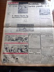 Vatan Gazetesi - 24 Haziran 1957 - Kıbrıs Ve Yeni Sefir Yazan Ahmet Emin Yalman Köşe Yazısı - İsmet İnönü Ve Fevzi Lütfi Karaosmanoğlu Osman Bölükbaşı'yı Müdafaa Edecek - CHP Genel Sekreteri Kasım Gülek Seçimlerin Günü Devlet Sırrı Mıdır Dedi - Hürriyet Partisi Mebusu İbrahim Öktem'e Göre Cumhuriyetten Beri Anayasa Bu Derece İhlal Edilmemiştir - Fransa'ya Karşı Cihad İlanı İstendi - BBC Televizyon Ekibi Başvekil Adnan Menderes İle Görüşemedi - Eflatun Kız Yazan Nihal Yeğinobalı Yazı Dizisi - İzmir Suikastının İç Yüzü General Ali Fuat Cebesoy Yazıyor Yazı Dizisi - Engin Cezzar'ın Başarısı Fotoğraf - Doğu Anadolu'da Şeyhler Röportaj Mesut Özdemir - Yalman Hollywood'da Atatürk'ün Filmi'nin Senaryosunu Yazan Borden Chase'in Evinde - Son Zelzeler Yazan Nejat Arıkan - Beşiktaş Altay'ı Farklı Yendi - Centilmen Koşusunu Jet Kazandı - Fenerbahçe Berlin Lig Karmasını 4 3 Yendi - Futbolumuzun İç Meseleleri Yazan Ali C. Akıncı - Federasyon Kupasında Son Puan Durumu - Gazeteci Cef Cob Çizen Peter