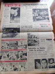 Vatan Gazetesi - 28 Haziran 1957 - Ahmet Emin Yalman Köşe Yazısı - Osman Bölükbaşı'na Dün Celpname Geldi - Buz Revüsünün Sıcak Kızları - Eskişehir'de Cumhuriyetçi Millet Partisi Ve Hürriyet Partisi Yakınlaşması -  İsmet İnönü Bugün Geliyor - Bir Tabancalı Katil Polis İle Düello Etti - Metin Toker Ameliyat Oldu - Başvekil Adnan Menderes İstanbul'da - Eflatun Kız Yazan Nihal Yeğinobalı Yazı Dizisi - İzmir Suikastının İç Yüzü General Ali Fuat Cebesoy Yazıyor Yazı Dizisi - Pertevniyal Lisesinde Diploma Töreni - Berlin Film Festivalinde Yazan Burhan Arpad Yazı Dizisi - Akciğer Kanserinde Sigara Büyük Etken - Grace Kelly'nin Bir Çocuğu Daha Oluyor - İzmir Körfezinin Rengi Kırmızılaştı - 1 Yılda 702 Karaborsacı Mahkemeye Sevkedildi - Yalman Hollywood'da Hollywood'da Bir Türk Dostu Alberto Morin - 1001 Gece Masalları Hazırlayan Suat Taşer - Gülşen Doruk Amerika'da Yazı Dizisi - Galatasaray'ı Dün Moskova'ya Uğurladık - Üç Yaşlı İngiliz Koşusunu Lorna Doone Kazandı - Fransa'da Otomobil Yarışları