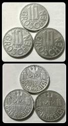 1959-1961-1977 - 10 GROSCHEN Avusturya (3 Adet) YBMA10 / KM#2878