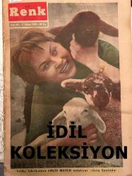 Yeni Renk Haftalık Aktüalite, Sinema ve Magazin Dergisi - 11 Nisan 1959 - Sayı:42 - Louis Mayer - Laf Ebesi - Paris'in meşhurları Paris'te ne yapar? - Gündüz uyku gece dans - Juliette Mayniel - Sanat aleminden hadise yaratan büyük bir eser filme alınıyor - Meşaleler savaşı - Atatürk'ü öldürmek isteyenler - Sahne ve perdenin müstesna kıymeti Nedret Güvenç - Paris'te balayı - Sinema Dünyası dedikodu yuvası - Gazeteci Flaş Çizgi Romanı - İşte Ben! - Brigitte Anlatıyor - Claire Kelly - Oto Stop Rezaletleri - Daha ilk filmde meşhur olan kız - Hürrem Sultanın Korkusu - Dağ Kızı - Aşk ve macera romanı - Kalsiz Kadın ve Kalp Kalbe karşı çizgi romanı - Crew Cuts - Somey Soyata grubu - Kahraman Şovalye çizgi romanı - Kıskanç Mısınız! - Kadınların Dünyası - Prenses Süreyya'nın beğendiği modeller - Güneşe hücum! - Gençler Çetesi - Yıldız fabrikatörü Louis Mayer anlatıyor - 1959 Türkiye Güzellik Kraliçeliği namzetleri - Müsabaka Programı fotoğraf ve haberi - Tam Takım Dergi