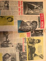 Yeni Renk Haftalık Aktüalite, Sinema ve Magazin Dergisi - 11 Nisan 1959 - Sayı:42 - Louis Mayer - Laf Ebesi - Paris'in meşhurları Paris'te ne yapar? - Gündüz uyku gece dans - Juliette Mayniel - Sanat aleminden hadise yaratan büyük bir eser filme alınıyor - Meşaleler savaşı - Atatürk'ü öldürmek isteyenler - Sahne ve perdenin müstesna kıymeti Nedret Güvenç - Paris'te balayı - Sinema Dünyası dedikodu yuvası - Gazeteci Flaş Çizgi Romanı - İşte Ben! - Brigitte Anlatıyor - Claire Kelly - Oto Stop Rezaletleri - Daha ilk filmde meşhur olan kız - Hürrem Sultanın Korkusu - Dağ Kızı - Aşk ve macera romanı - Kalsiz Kadın ve Kalp Kalbe karşı çizgi romanı - Crew Cuts - Somey Soyata grubu - Kahraman Şovalye çizgi romanı - Kıskanç Mısınız! - Kadınların Dünyası - Prenses Süreyya'nın beğendiği modeller - Güneşe hücum! - Gençler Çetesi - Yıldız fabrikatörü Louis Mayer anlatıyor - 1959 Türkiye Güzellik Kraliçeliği namzetleri - Müsabaka Programı fotoğraf ve haberi - Tam Takım Dergi