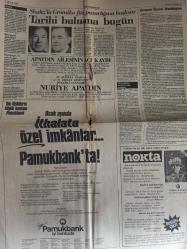 Cumhuriyet Gazetesi - 7 Ocak 1985 - Özdağlar için 'rüşvet' iddiası - Turgut Özal - 1985'te emekli olacak memurların ikramiyeleri - Kıbrıs için Atina'da hava iyimser - Reform mu? - Tarihi buluşma bugün - Cenevre Öncesi Washington - Soluklu resim için yalnız sağlıklı dünya görüşü yetmez - Haftanın Sanat Çizelgesi - Hayvanlar, Kim Kime Dum Duma, Piknik ,Hızlı Gazeteci, Tarihte Bugün Çizgi Romanı - Alışverişte belge düzeni nasıl olacak? - ANAP Konya İl Kongresi'nde kavga - Krizin kapısı, perşembe aralandı - Keban senetleri bugün satışta - Osman Ulagay - Vatandaşı Kandırmak - İstihsal Vergisi'nden kurtulan mallarda ucuzluktan eser yok - BWM Araba Reklamı - Eczacıbaşı 13'ü buldu - Galatasaray sigortalandı - Milyarlık takım düş kırıklığı yarattı - Ekonomi Notları - Keban Barajı'nın Gelir Ortaklığı Senetleri tüm İş Bankası şubelerinde bugün satışa sunulmuştur - Adolfo Suarez - Santiago Carillo - Darbeciler karşısında utanç verici bir duruma düşemezdim - Tam Takım Gazete