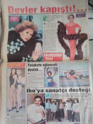 Haftanın Sesi Haftalık Magazin ve Siyasi Aktüalite Gazetesi - 3 Nisan 1992 - Ajda Pekkan, bu filmi yakmak istedi - Gönül Yazar'la başrolü paylaştılar - Metin Oktay - Ayten Gökçer - Eric Bertrand - Sabancı'nın kızına milyarlık takı - Kadın çiçek açtı... - Ali Yalman - Gülseren Erdek - Şeyda Bucak - Semra Özdeş - Melis Pamir - Hamit Belli - Belkıs Mutlu- Binbir gece masalı - Ahu Tuğba kocasını mahkemeye verdi - Anne kız göz kamaştırdı - Sen ve Ben - Neşe Karaböcek Bayram'da patlıyor - Fatih Erkoç'un elleri bomboş kaldı - Bir garip grup nirvana - Gitar, şarkı, ağız armonikası - Tek başına orkestra - Celal Şahin - Ali Sezgin - Sosyal Yaşam - Düşü gerçeğe dönüştürdüler - Oya Kuğu - Mustafa Sadıkoğlu - Genç Koşar - Gülin Karman - Dalgaların Prensi - Cehennem Çocukları - Aziz Nesin'den bir uyarlama - Karmaşık bir hukuk davası - Nilüfer Aydan'ın 35. sanat yılı - Kanunsuzlar şehrinden görüntüler - Fiden Tek - Başkan Metin Aşık da inşaat sektöründe liderliğe oynuyor - Tam Takım Gazete