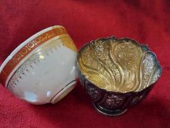 Gümüş Fincan Zarfı.. Abdülhamid Tuğralı,  Sahi Damgalı.. Zarf adet 18 gr.