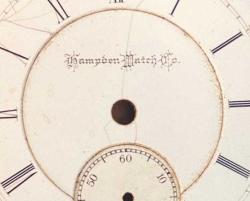 Avrupa Hampden Watch Marka Tırnaklı 4.5 cm  Çapında Emaye Kadran