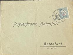 Osmanlı İstanbul dan  Baienfurt a yollanmış 1910 1 Piaster Sürsaj pullu Papierfabrik Baienfurt  Zarf,Nadir.