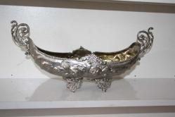 GÜMÜŞ KAPLAMA  Antika Pirinç Gondol  (ANTIK KOLİ 19