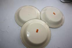 3 ADET  ÇİÇEKLİ EMAYE SAHAN TABAK ÇAP 20CM   (ANTIK KOLİ 19